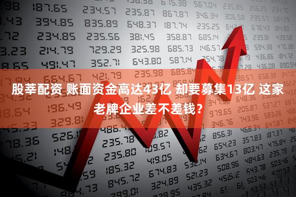 股莘配资 账面资金高达43亿 却要募集13亿 这家老牌企业差不差钱？